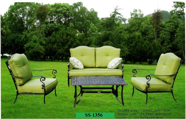 Zebano Cast aluminum outdoor sofa set