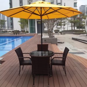 Outdoor Dining Set Ds 0273 & Umbrella US 1003ALU Zebano Malaysia (3)