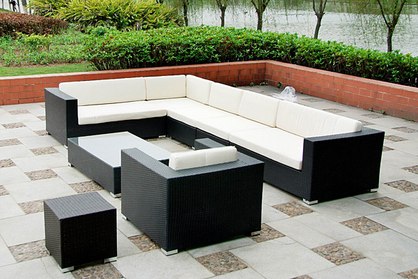 Outdoor wicker sectional sofa ss-143