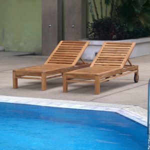 TEAK WOOD TIARA POOL SUN LOUNGER ZEBANO