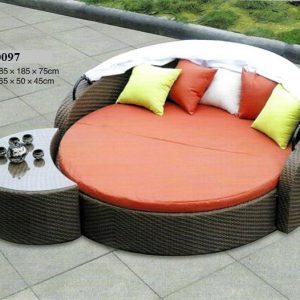 Wicker Outdoor Day Bed With Canopy LS-0097