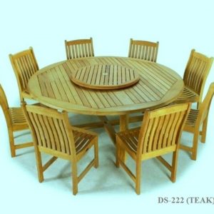 Teak  8 Seater Round Dining-table-set DS-222