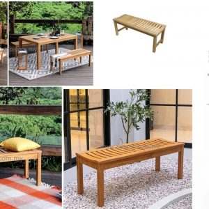 BACKLESS TEAK WOOD BENCH L120 L150 L180