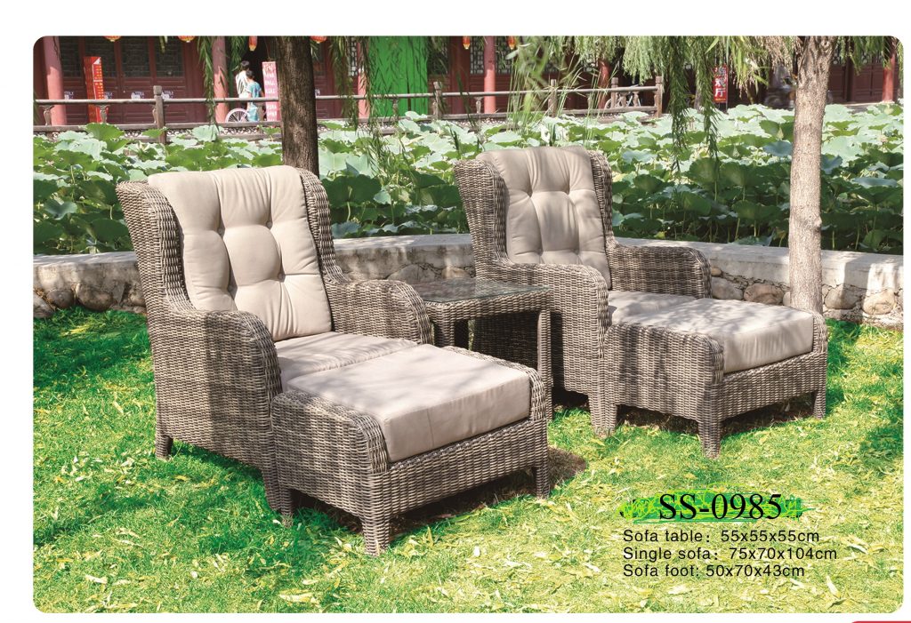 Lounge deck chair with foot stool SS-0985 - ZEBANO