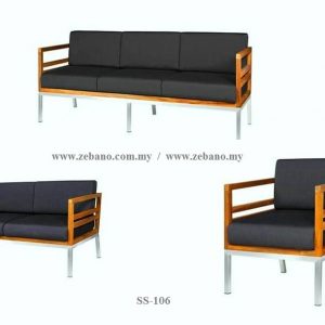 Teak Sofa With Stainless Steel Frame  SS-106