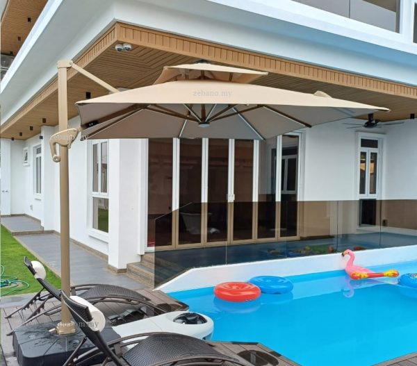 cantilever pool deck umbrella 0222b Zebano