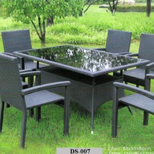 Outdoor Rattan 6 Seater Dining Table DS-007