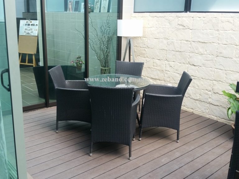 White Wicker Outdoor Dining DS028E ZEBANO