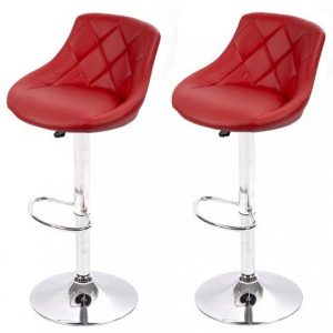 Swivel Bar Chair PU Red (1)