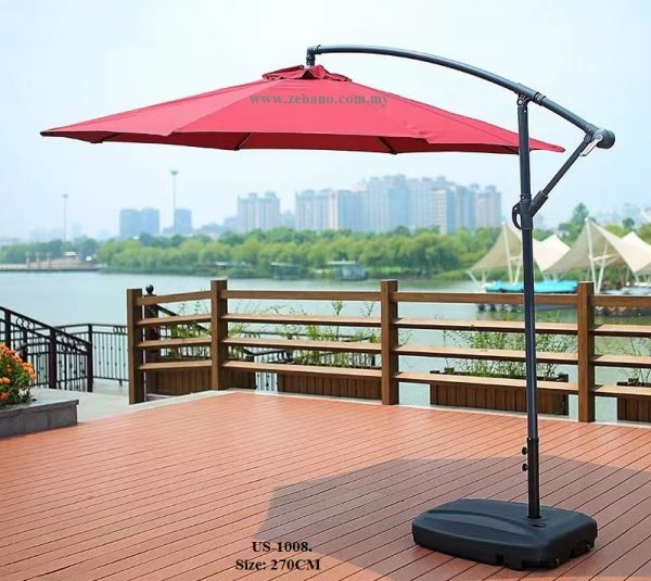 Side Pole Patio Umbrella US-1008 Zebano (3)