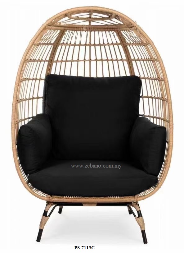 Patio Egg Lounge Chair PS-7113C Zebano (2)