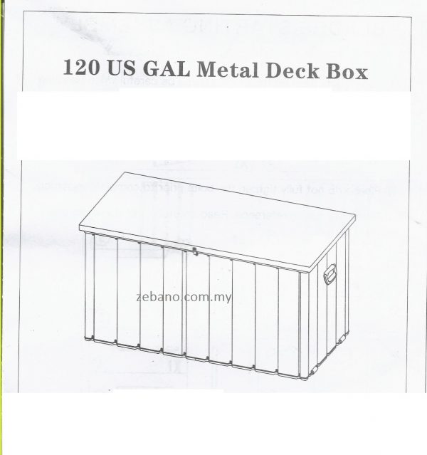 SB120 GAL METAL DECK STORAGE BOX ZEBANO