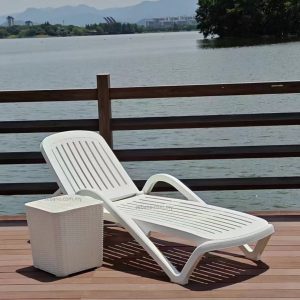 Polypropylene Pool Deck Sun Lounger LS 4087A Zebano (2)