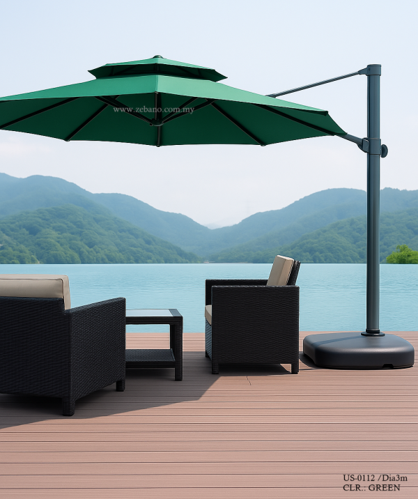 US-0112 SIDE POLE PATIO UMBRELLA GREEN CLR ZEBANO