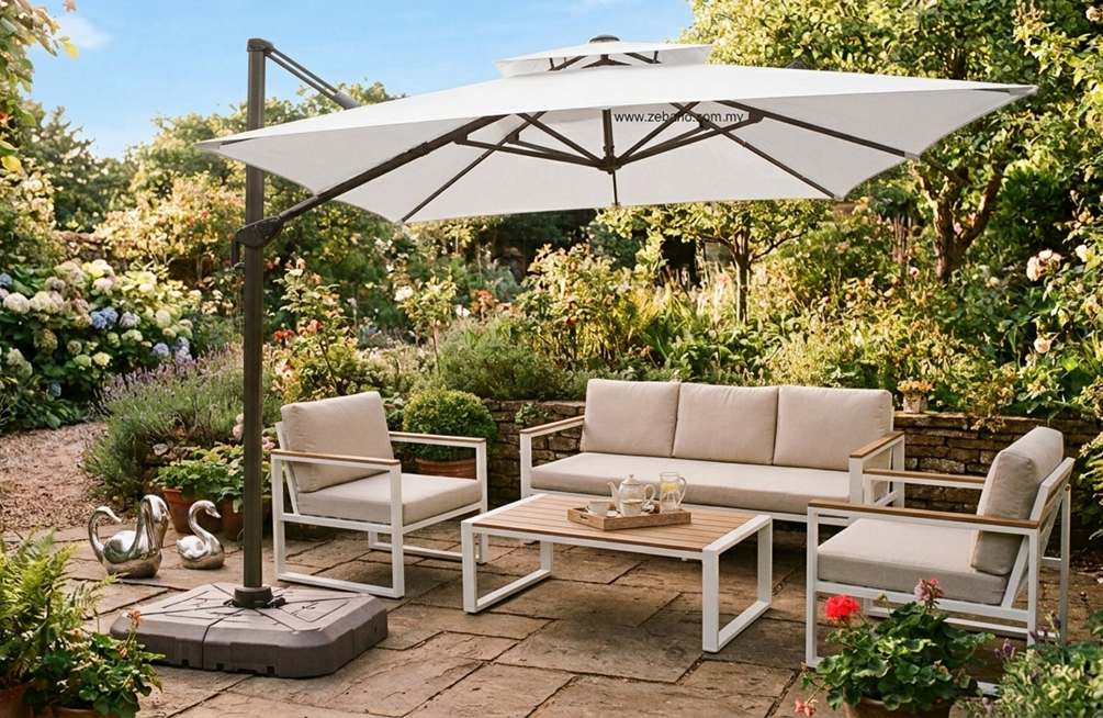 Alcove Outdoor Patio Sofa SS-3209 CANTILEVER PARASOL US-6303 ZEBANO MALAYSIA Alcove Outdoor Patio Sofa SS-3209
