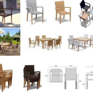 Teak Wicker Harmony Dining Chair WCT005
